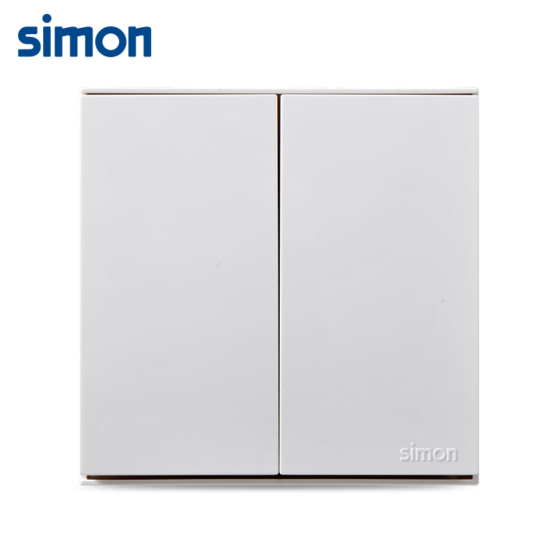 Bộ nút nhấn công tắc đôi (công tắc nhấn nhả thông minh) màu trắng Simon E6 721021F
