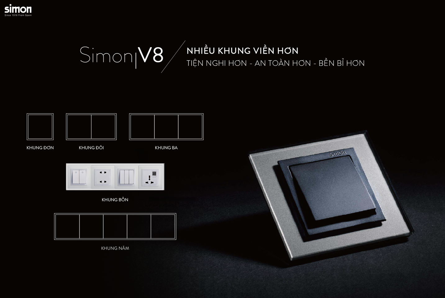 Viền mặt đá ba Simon V8 80736-2B