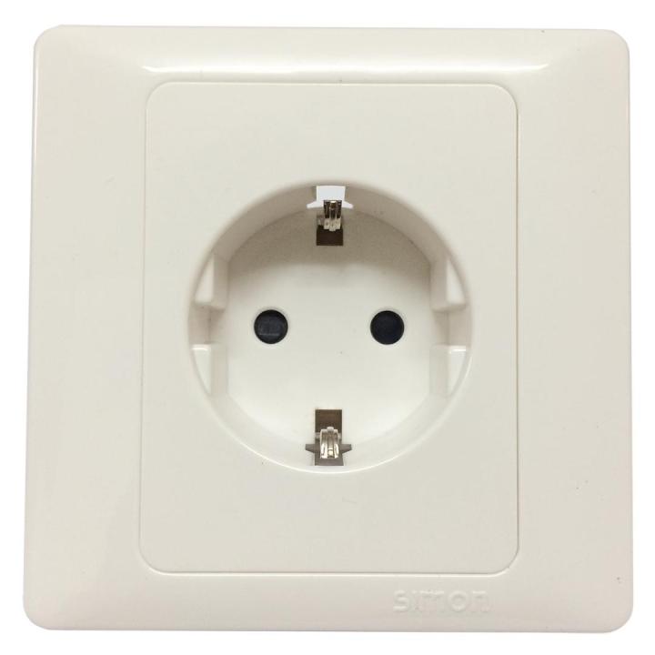 Bộ Ổ cắm Schuko có chân tiếp địa chuẩn vuông màu trắng Simon 50 51687