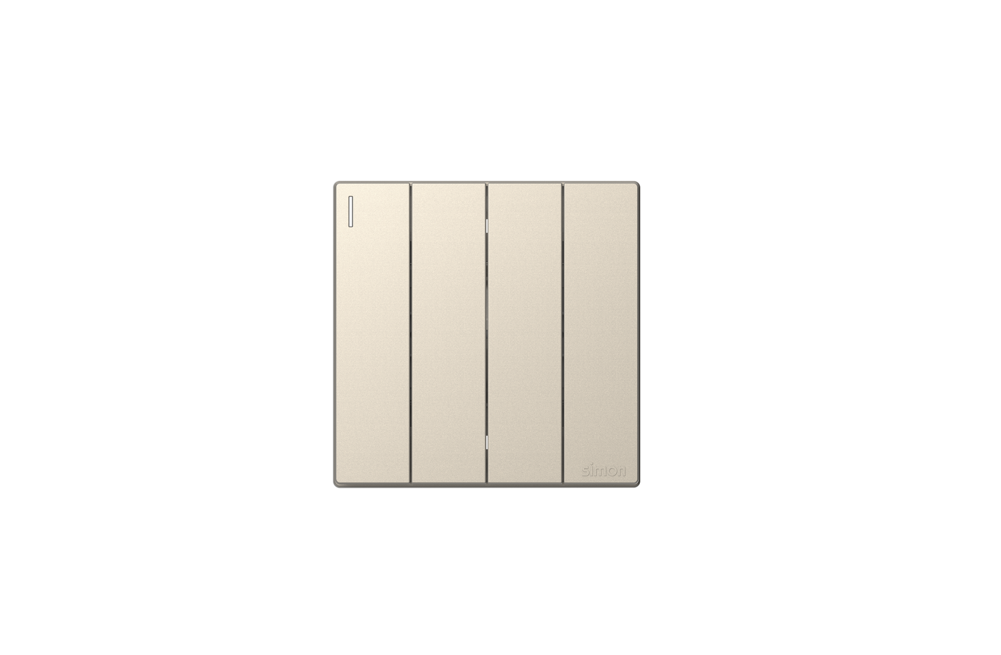 Bộ Công tắc bốn, 2 chiều mặt vuông màu sâm panh cao cấp Simon S6 581042-46