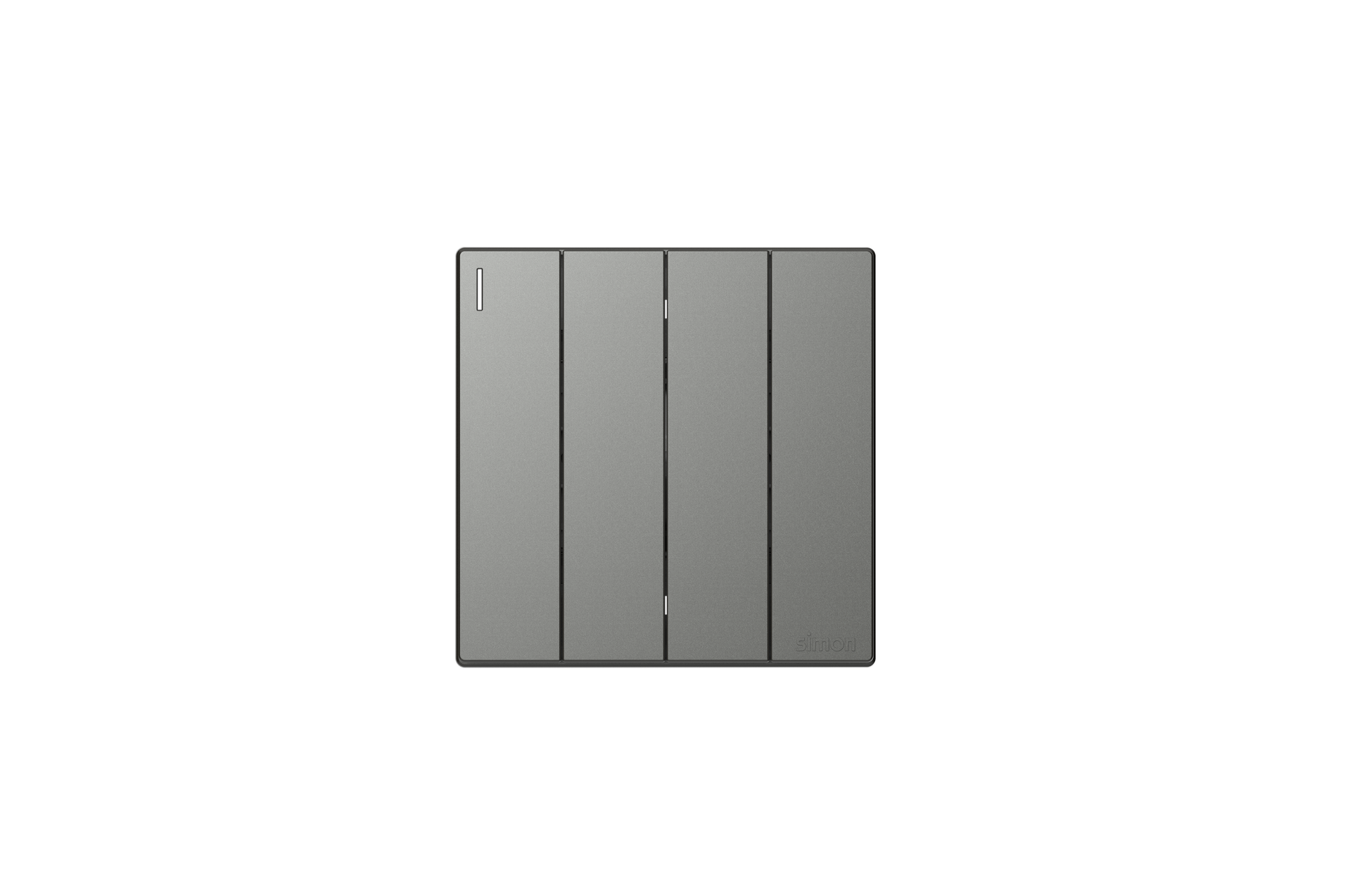 Bộ Công tắc bốn, 1 chiều mặt vuông màu xám (grey) cao cấp Simon S6 581041-61