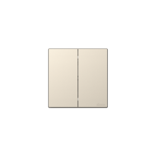 Bộ Công tắc đôi, 2 chiều mặt vuông màu Sâm Panh (champagne) cao cấp Simon S6 581022-46