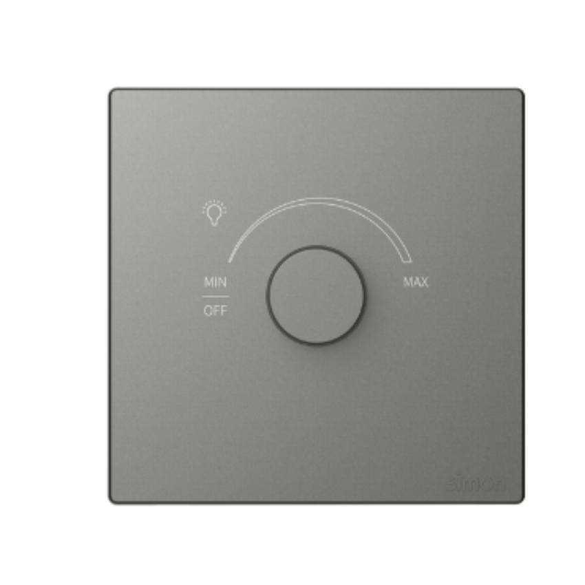 Bộ Chiết áp đèn mặt vuông màu Xám (grey) Simon S6 58E101-61