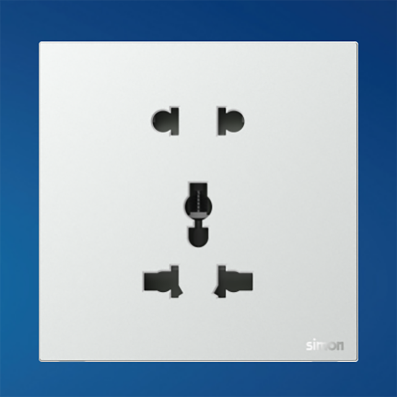M7 AIR- Bộ ổ cắm 2 chấu + 3 chấu đa năng (10A 250V) (Platinum Sliver) Simon M7 661080-6R