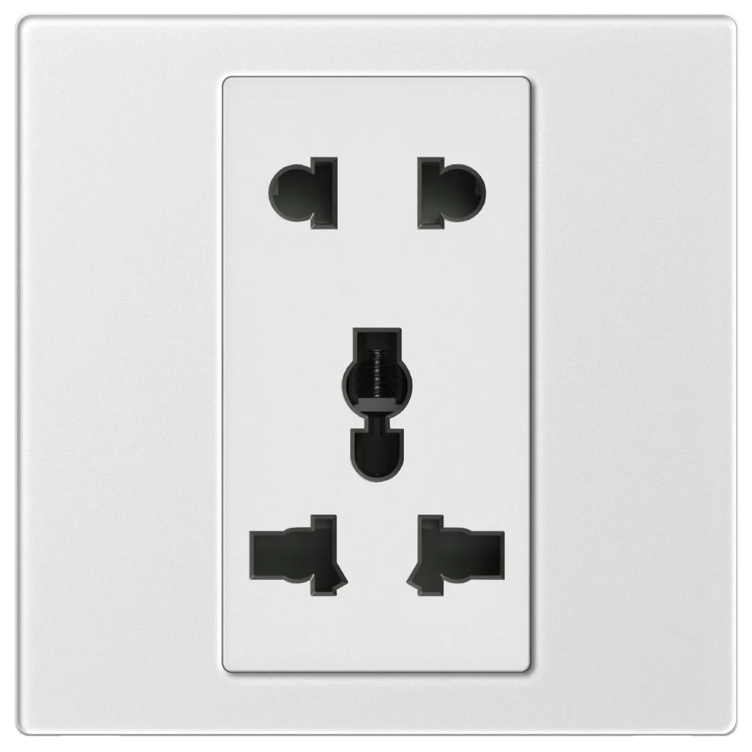 M7 Gem- Bộ ổ cắm 2 chấu + 3 chấu đa năng (10A 250V) (Diamond White) Simon M7 661080G-4F