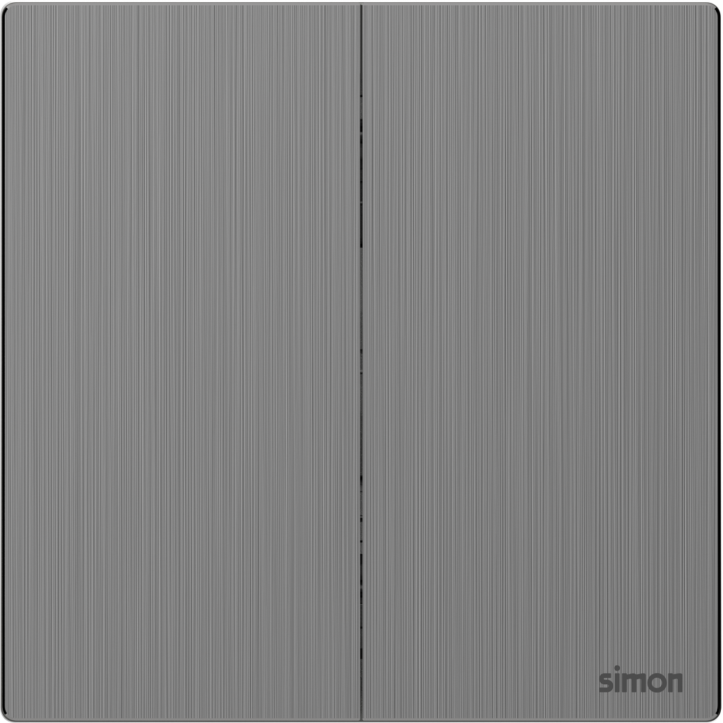 M7 Metal- Bộ công tắc đôi 2 chiều (Brushed Grey) Simon M7 661022M-2B