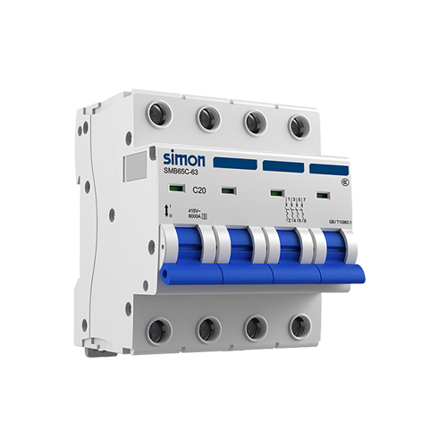 Aptomat dòng cắt 6000A 4P MCB 6k 4P 80A Simon SMB65C-63C80/4