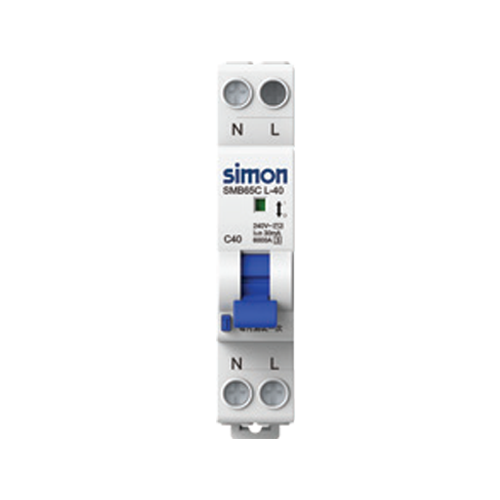 Aptomat dòng cắt 6000A 1P+N MCB 6k 1P+N 25A Simon SMB65C-40C25