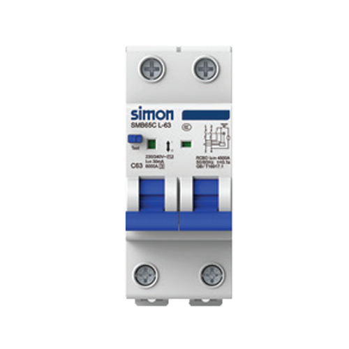 Aptomat chống giật 30mA 6000A 2P RCBO 6k 2P 63A Simon SMB65CL-63C63/2