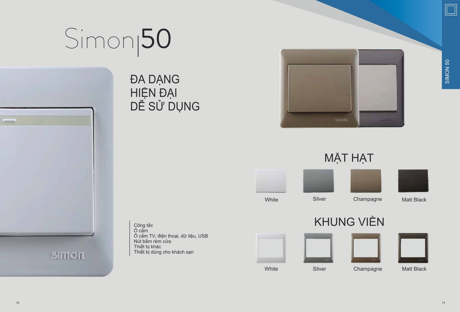 Bộ Ổ cắm dao cạo râu AC220V±10%. KT: Rộng 86mm x cao 146mm màu Đen mờ Simon 50 45004-74