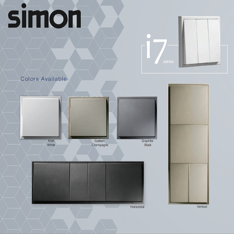 Bộ công tắc bốn Simon I7 Smart Gen 3 70E8304TY 2 Simon i7 - Module công tắc chuông cửa (Đen), 706301-26