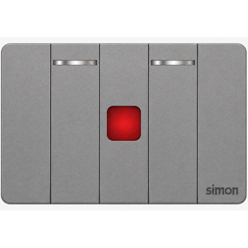 Simon K9 - Bộ 2 công tắc 2 chiều S + hạt đèn (grey) 591033-61