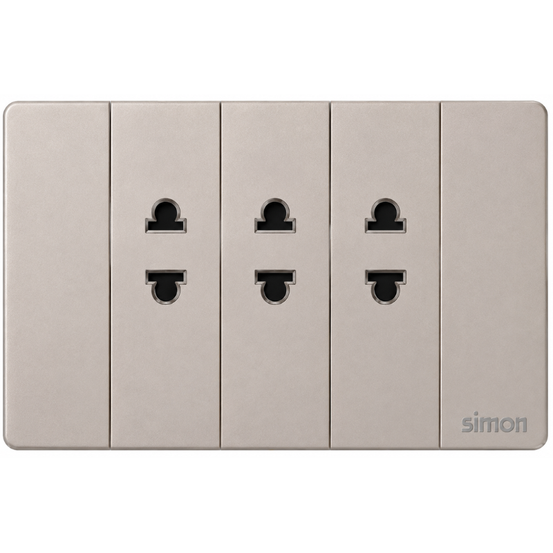Simon K9 - Bộ 3 ổ cắm 2 chấu (champagne) 594103-46