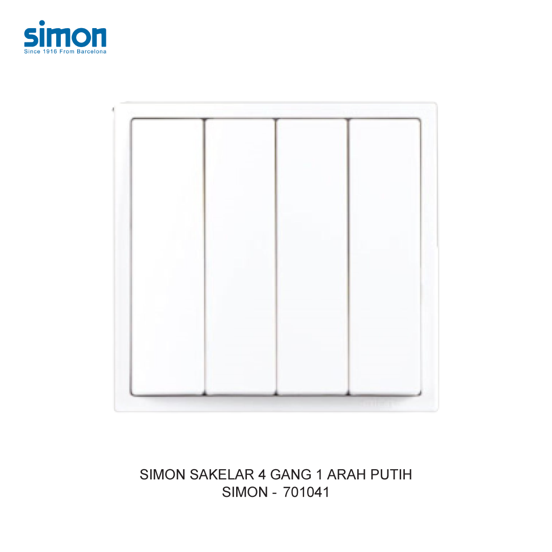 Sumon Modukale Module công tắc bốn 1 chiều màu trắng Simon i7 701041