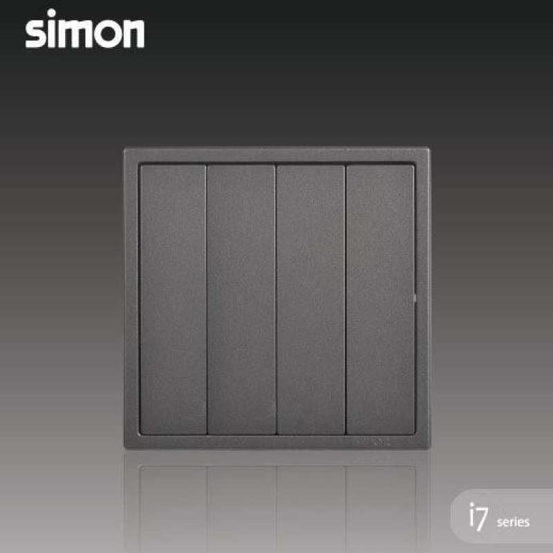 Module công tắc bốn 1 chiều màu Xám (Grey) Simon i7 701041-61