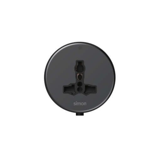 Ổ cắm đơn 3 chấu đa năng 13A Tròn màu trắng Simon Track Socket Simon MTS1089-BL