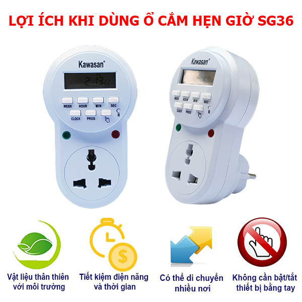 Ổ Cắm Hẹn Giờ Điện Tử Chuẩn giây SG36