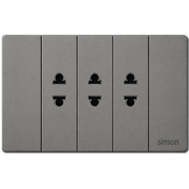 Simon K9 - Bộ 3 ổ cắm 2 chấu (grey) 594103-61