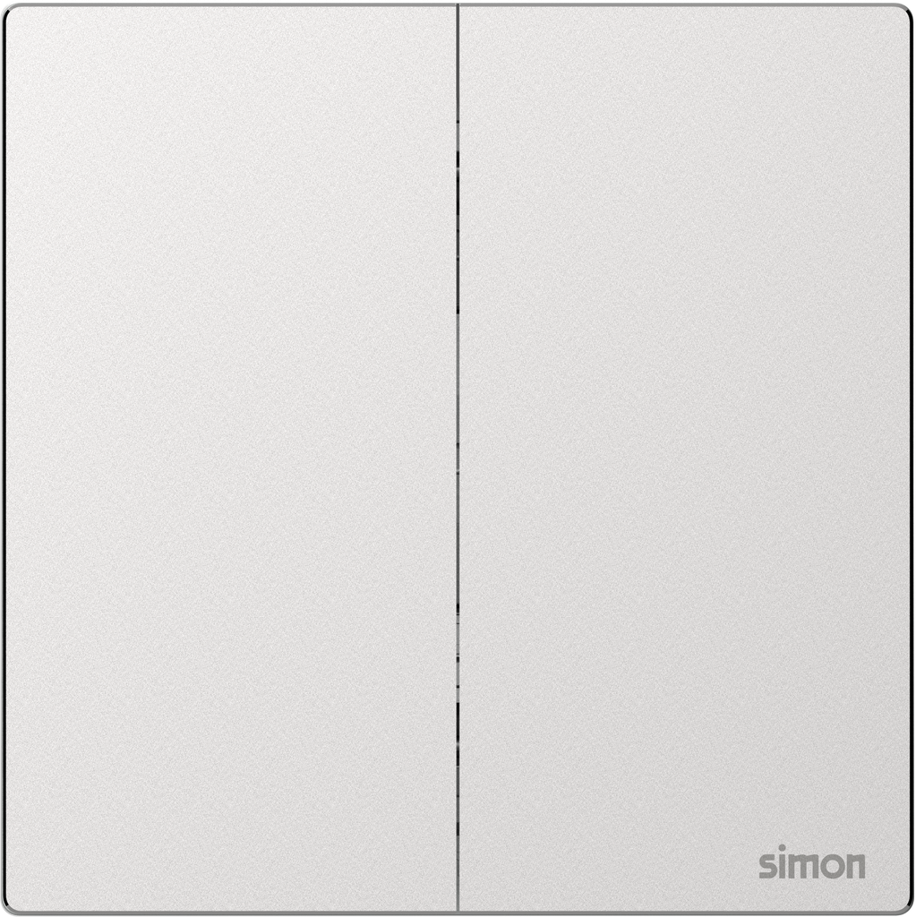 M7 Metal- Bộ nút nhấn đôi (16AX 250V) (Frosted Sliver) Simon M7 661021FM-2A