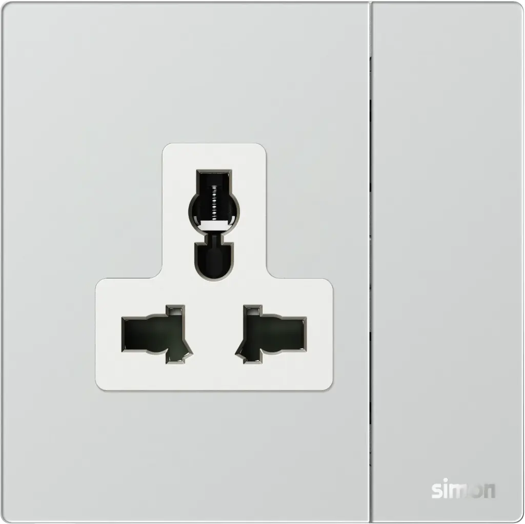 M7 Gem- Bộ ổ cắm 3 chấu đa năng + công tắc (13A 250V) (Diamond Sliver) Simon M7 661089G-4E