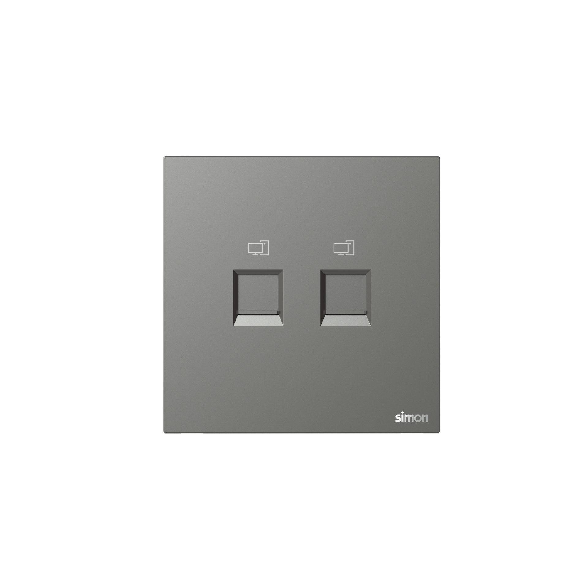 M7 AIR- Bộ ổ cắm mạng Cat6 đôi (Platinum Grey) Simon M7 665228-6Q
