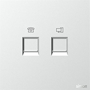 M7 AIR- Bộ ổ cắm điện thoại + mạng Cat6 (Platinum Sliver) Simon M7 665229-6R