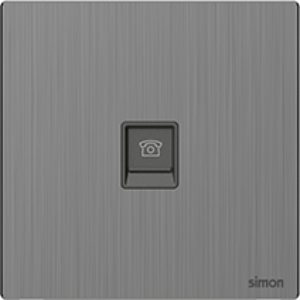 M7 Metal- Bộ ổ cắm điện thoại + mạng Cat6 (Brushed Grey) Simon M7 665229M-2B