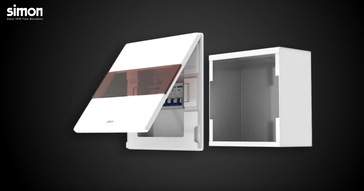 Tủ Aptomat mặt phẳng, nhựa mờ 9 module Simon SMX65CS-9AB