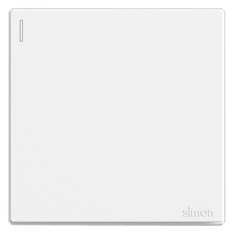 Bộ Công tắc đơn, 1 chiều mặt vuông màu trắng cao cấp Simon S6 581011