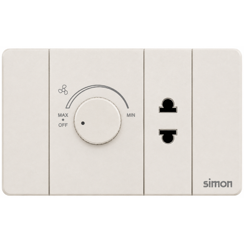 Simon K9 - Bộ chiết áp quạt + ổ cắm đơn 2 chấu 59E201