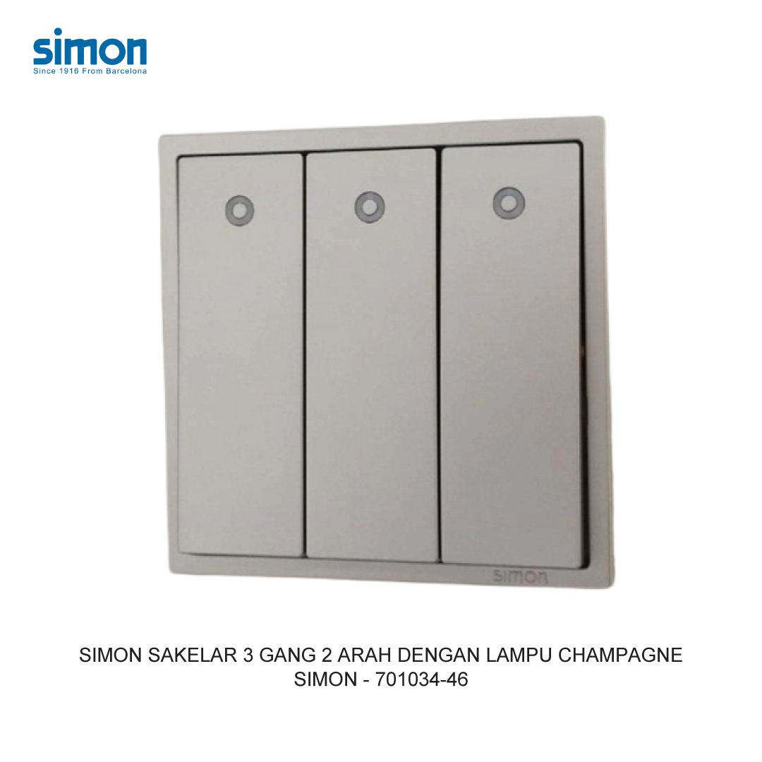 Module công tắc ba 2 chiều có đèn LED màu Sâm Panh Simon i7 701034-46