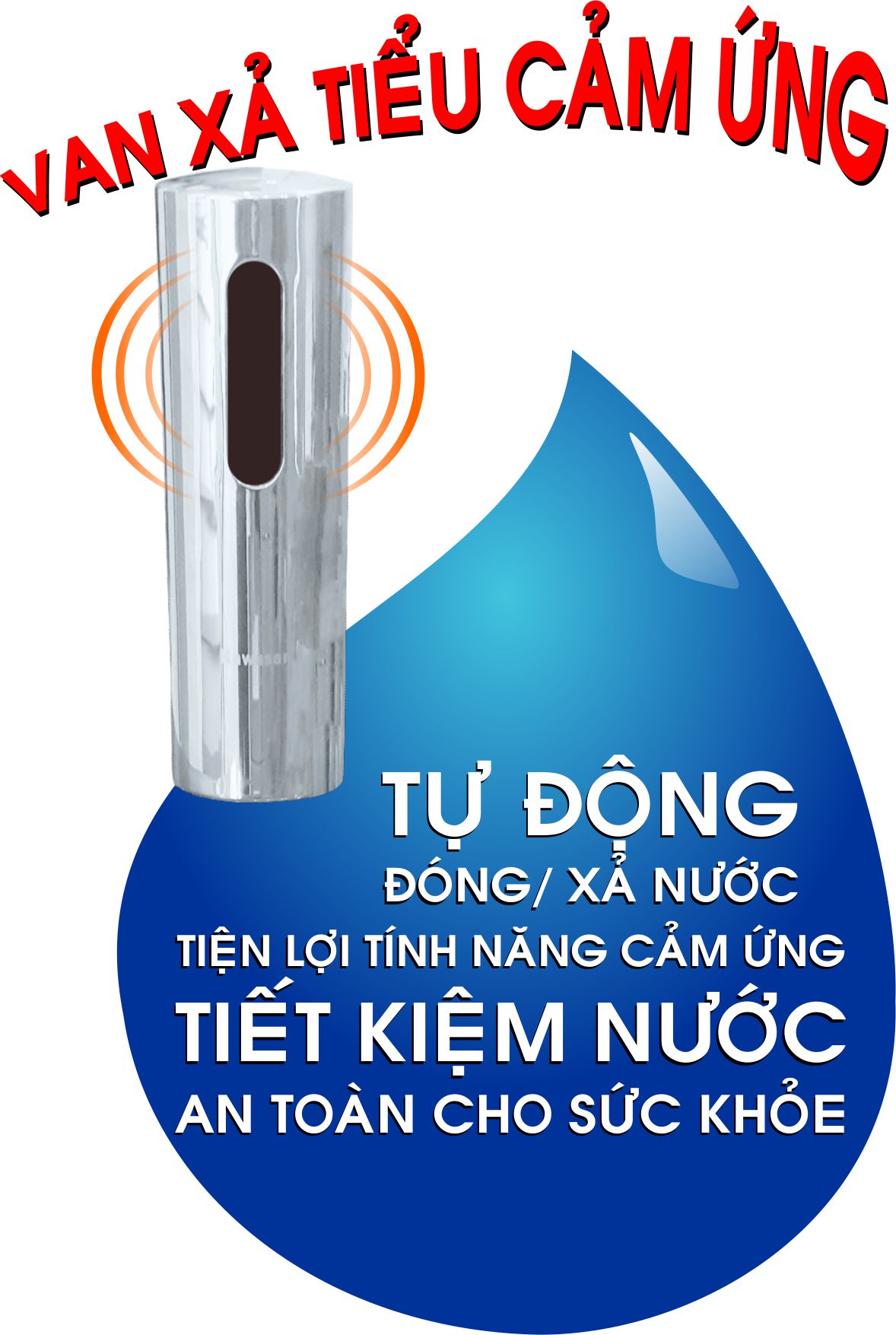 Van Xả Tiểu Nam Cảm Ứng Nổi Tường kawasan KW-8407