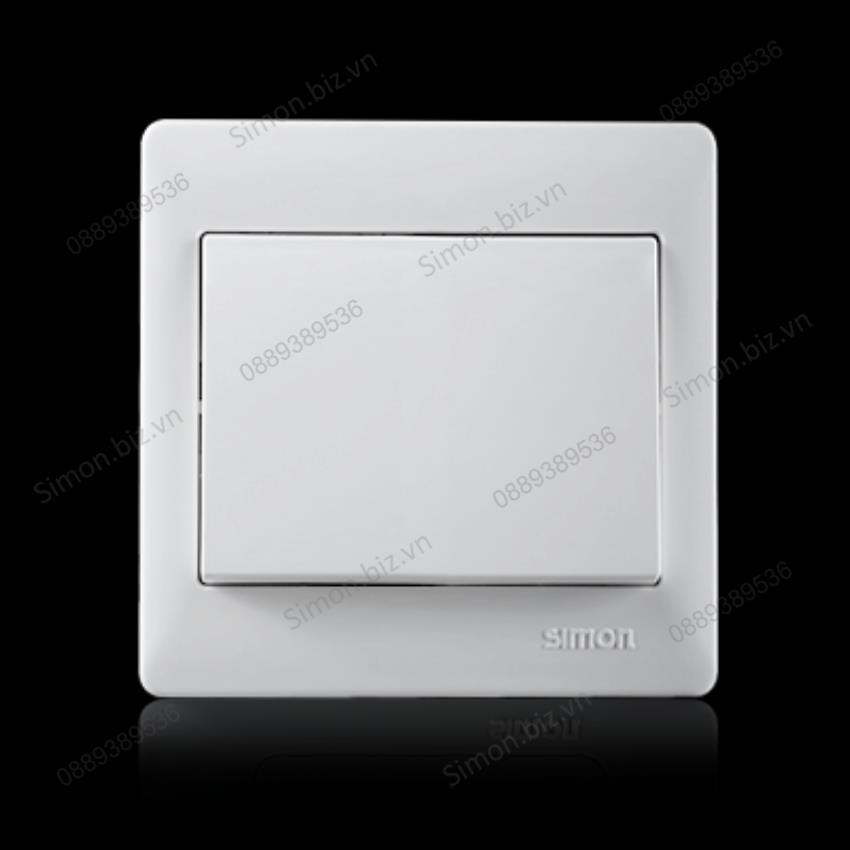 Bộ công tắc đơn, 1 chiều mặt vuông trắng Simon S50 51011B