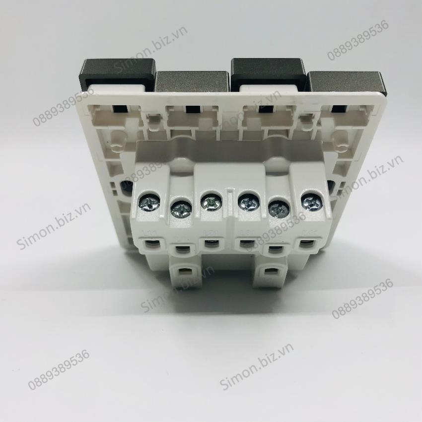 Module công tắc nhấn nhả, nút nhấn bốn màu Xám (Grey) Simon i7 701041F-61