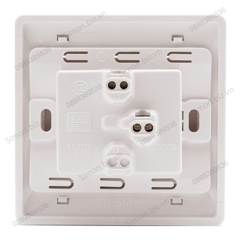 Bộ công tắc đơn, 1 chiều mặt vuông trắng Simon S50 51011B