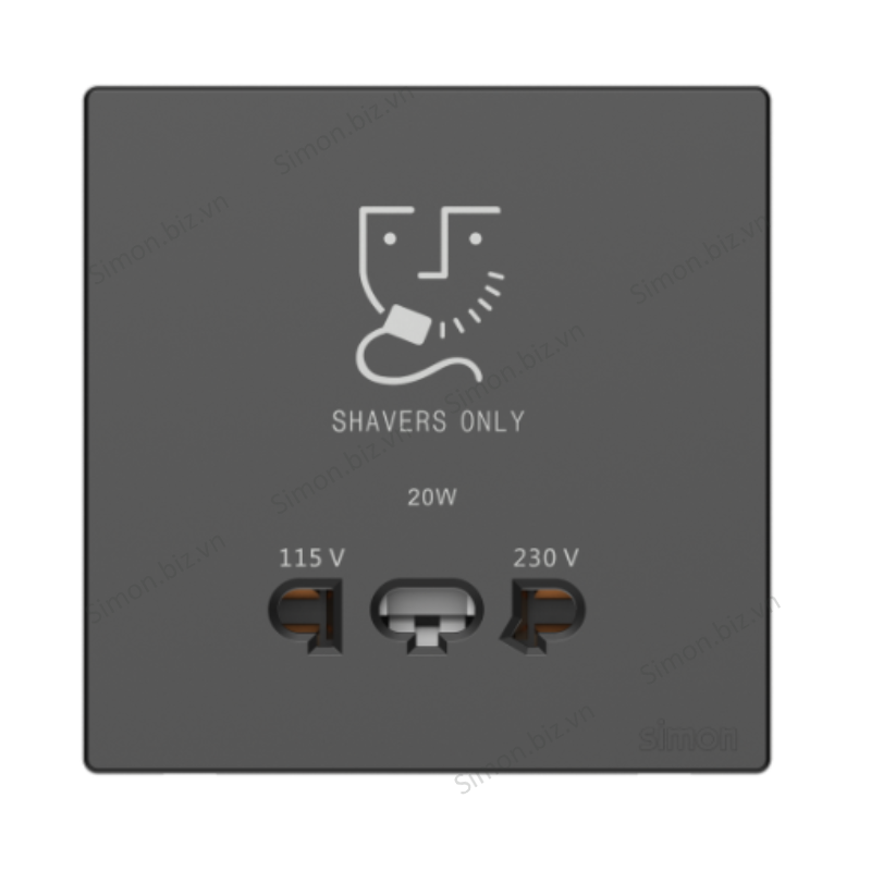 Module ổ cắm dao cạo râu màu Xám (grey) Simon S6 58E651-61