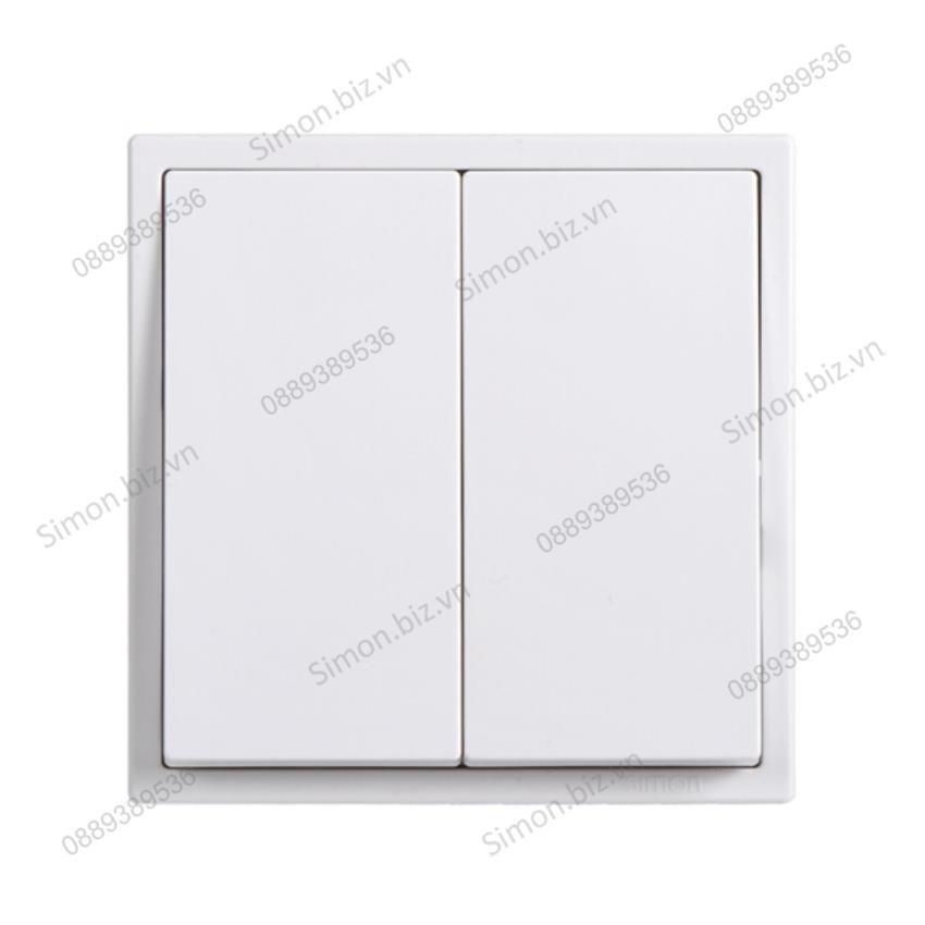 Module công tắc nhấn nhả thông minh, nút nhấn đôi màu trắng Simon i7 701021F