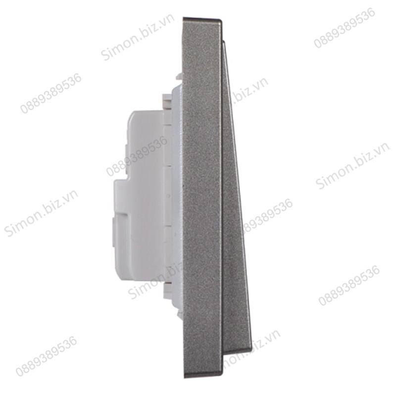 Module công tắc đơn, 2 chiều lắp đế chuẩn vuông màu Xám Simon i7 701012-61