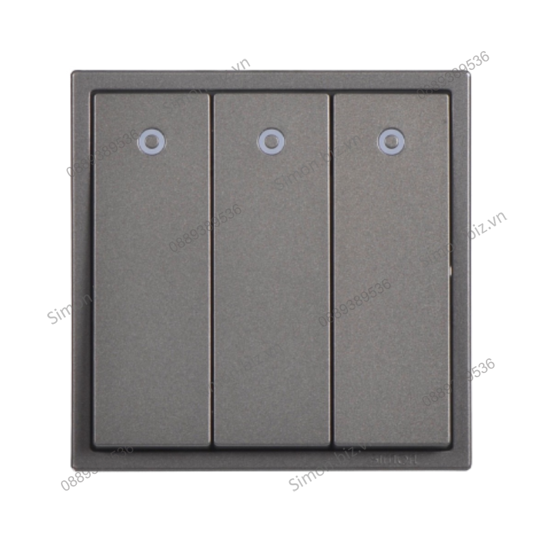 Module công tắc ba 1 chiều có đèn LED màu Xám (Grey) Simon i7 701033-61