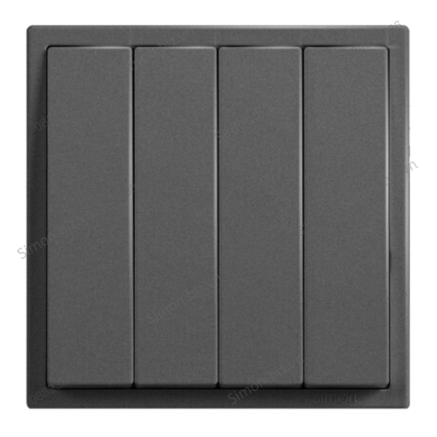 Module công tắc nhấn nhả, nút nhấn bốn màu Xám (Grey) Simon i7 701041F-61