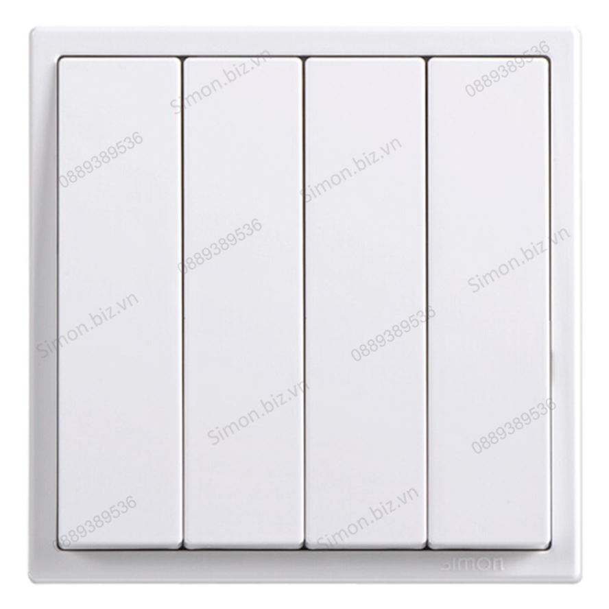 Module công tắc nhấn nhả, nút nhấn bốn màu trắng Simon i7 701041F