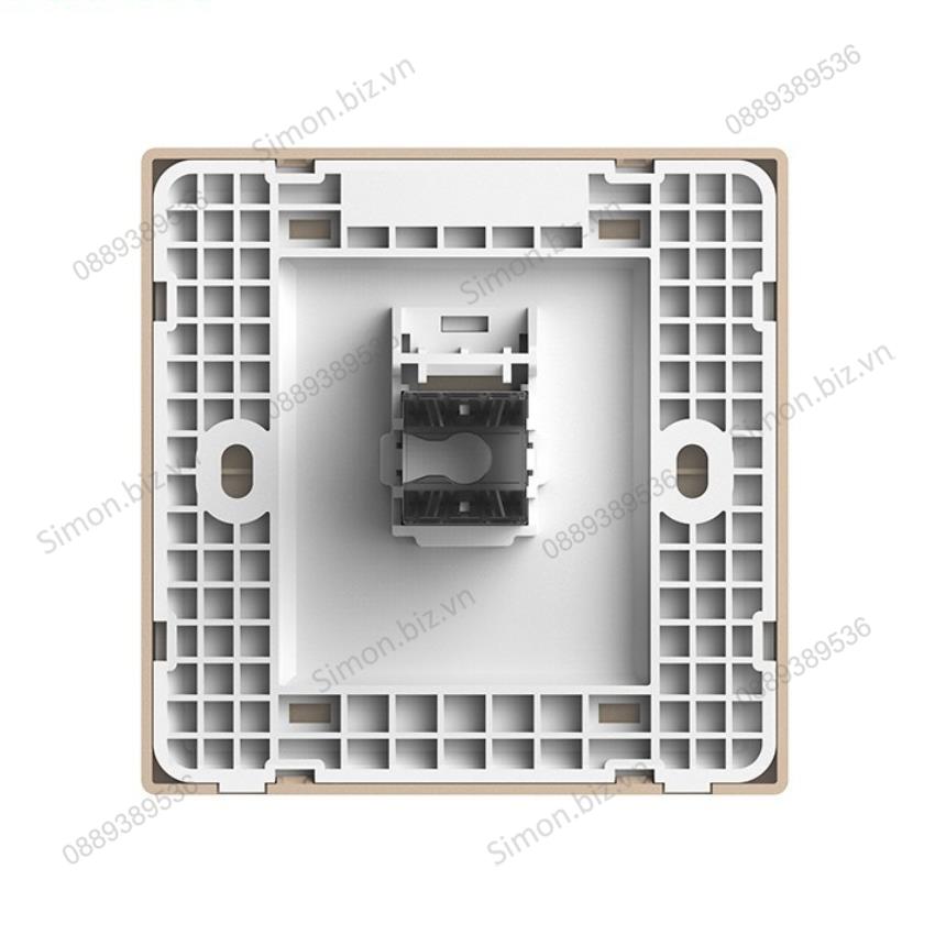 Bộ Ổ cắm mạng đơn cat6 màu Sâm Panh (champagne) mặt vuông cao cấp Simon S6 585218-46