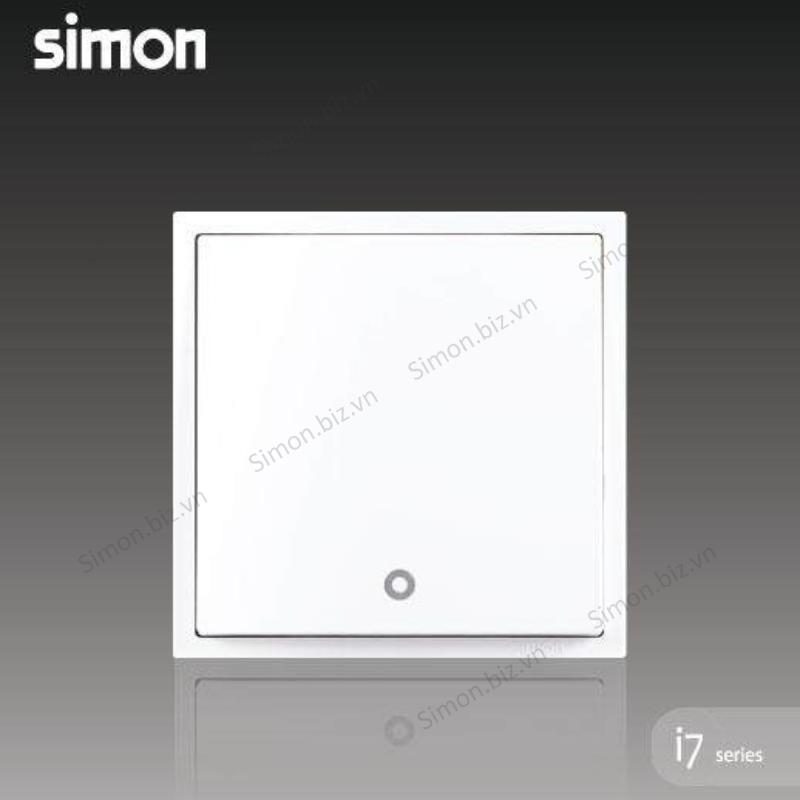 Module công tắc đơn 1 chiều có đèn LED màu trắng Simon i7 701013