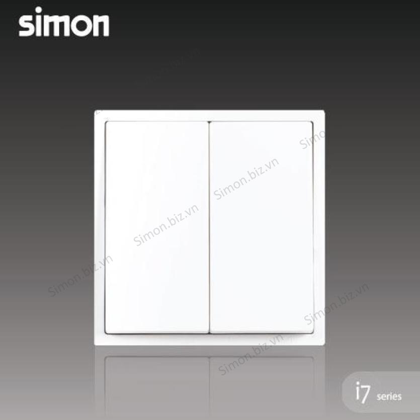 Module công tắc đôi 2 chiều màu trắng Simon i7 701022