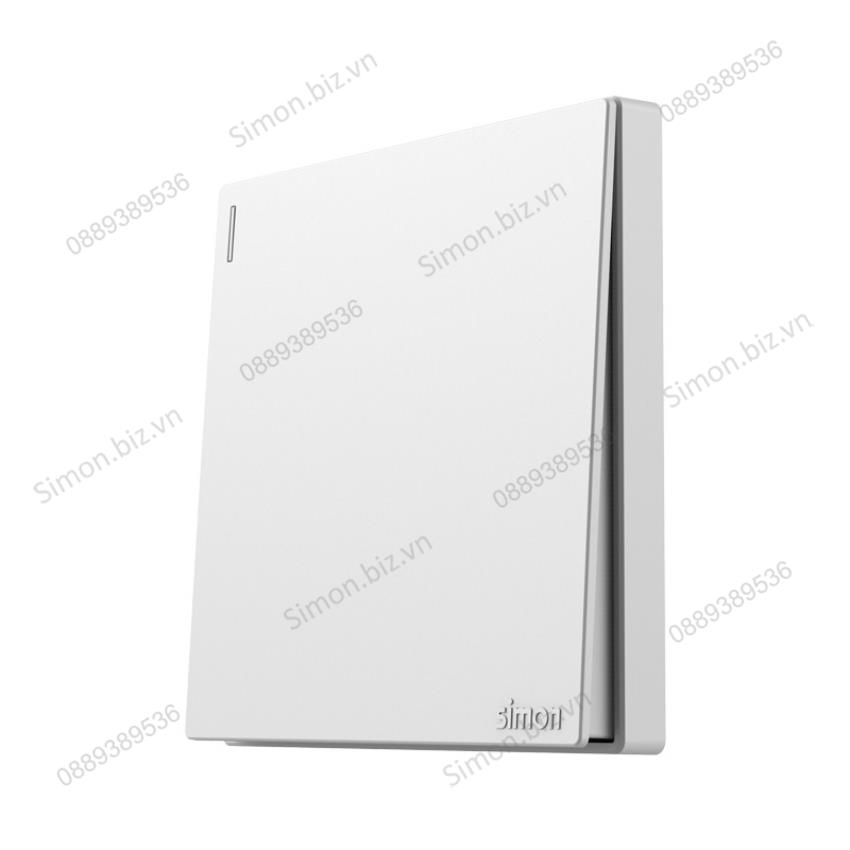 Bộ Công tắc đơn, 1 chiều mặt vuông màu trắng cao cấp Simon S6 581011