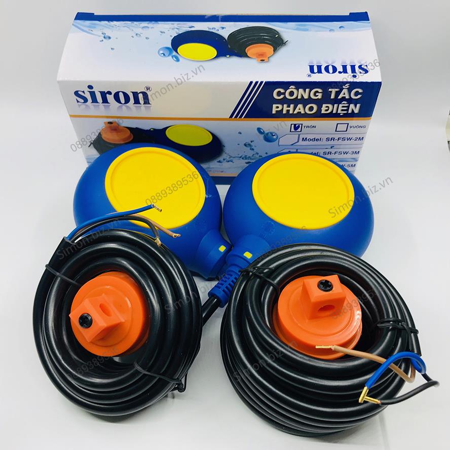 Công tắc phao điện chống tràn và chống cạn kín nước Cáp dây 2m Siron SR-FSW-T-2M