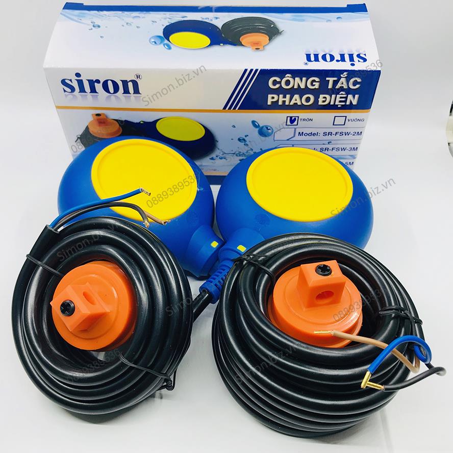 Công tắc phao điện chống tràn và chống cạn kín nước Cáp dây 5m Siron SR-FSW-T-5M
