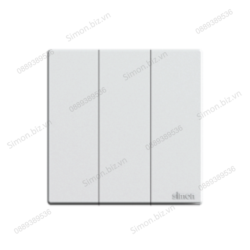 Bộ Công tắc ba, 2 chiều mặt vuông màu trắng cao cấp Simon S6 581032