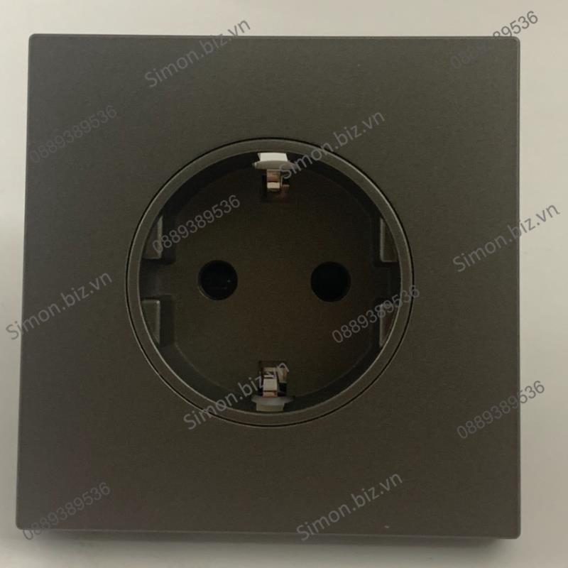 Module ổ cắm đơn schuko 16A có chân tiếp địa màu xám Simon i7 701687-61