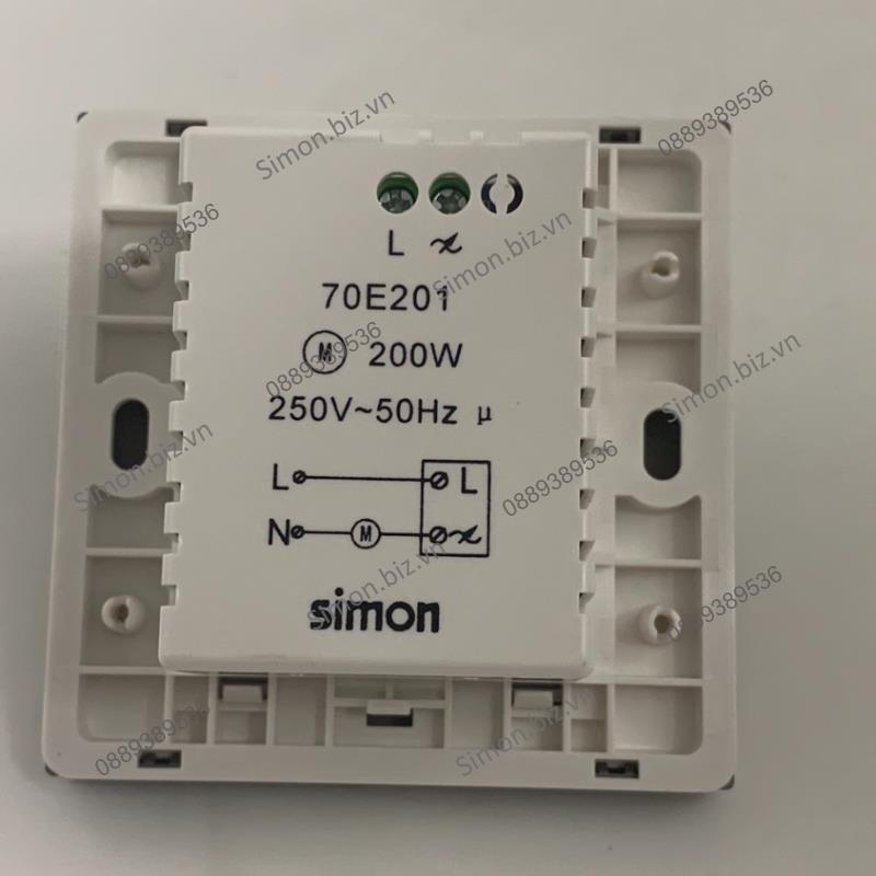 Module chiết áp quạt 200W màu xám Simon i7 70E201-61